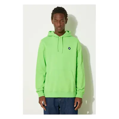 Bavlněná mikina Wood Wood Ian Hoodie GOTS 10245604-2424 PALE GREEN pánská, zelená barva, s kapuc