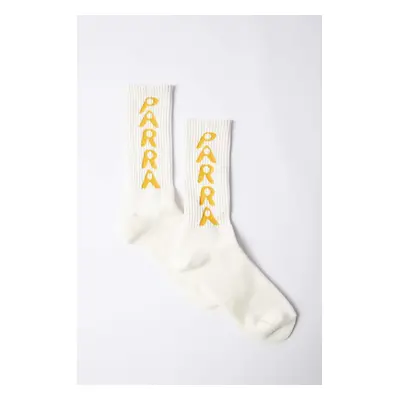 Ponožky by Parra Hole Logo Crew Socks pánské, bílá barva, 51175