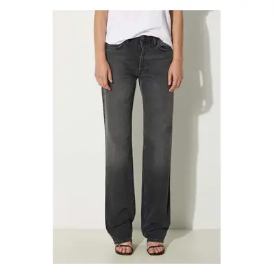 Džíny Fiorucci Faded Black Straight Fit Jeans dámské, high waist, W01FPDJE075DN01DN05