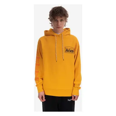 Bavlněná mikina Aries Column Hoodie AR20010 PALE MINT tyrkysová barva, s kapucí, potiskem