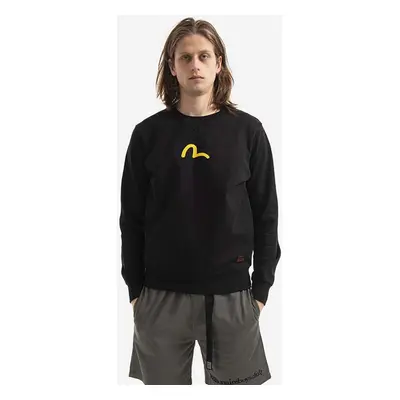 Bavlněná mikina Evisu Sweatshirt With Seagull Print 2EABSM1SW321XXCT BLACK pánská, černá barva, 