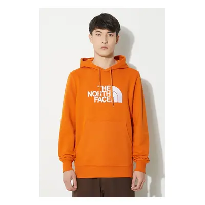 Bavlněná mikina The North Face M Light Drew Peak Pullover Hoodie pánská, oranžová barva, s kapuc