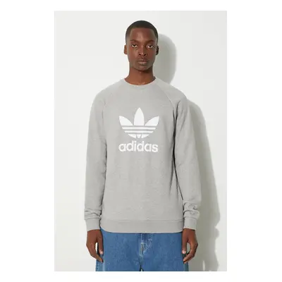 Bavlněná mikina adidas Originals pánská, šedá barva, vzorovaná, IA4857-grey