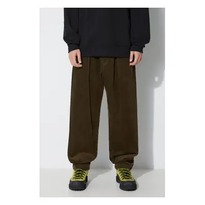 Manšestrové kalhoty Engineered Garments Carlyle Pant zelená barva, 23F1F012.WP009