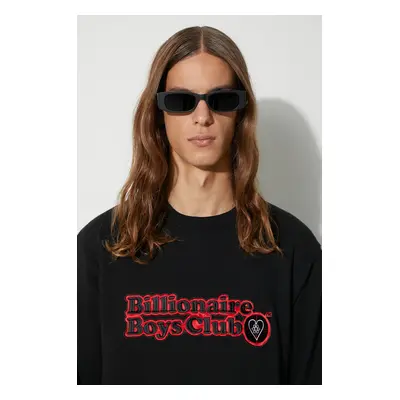 Bavlněná mikina Billionaire Boys Club OUTDOORSMAN CREWNECK pánská, černá barva, s aplikací, B233