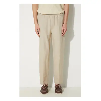 Plátěné kalhoty A.P.C. Pantalon Pieter béžová barva, jednoduché, LIAEO-H08394 BEIGE