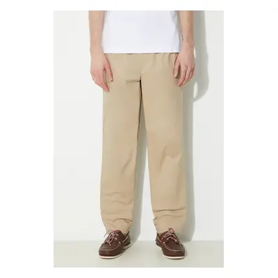 Kalhoty New Balance Twill Straight Pant 30" pánské, béžová barva, jednoduché, MP41575SOT