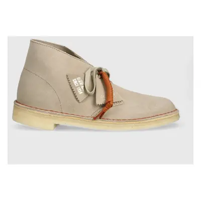 Semišové kotníkové boty Clarks Originals Desert Boot béžová barva, 26155527