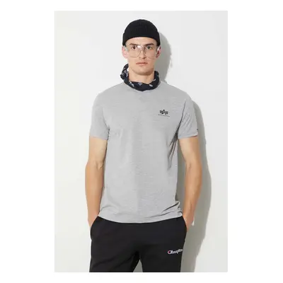 Tričko Alpha Industries Basic T Small Logo šedá barva, s potiskem, 188505.17