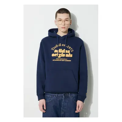 Mikina adidas Originals GRF Hoodie pánská, tmavomodrá barva, s kapucí, s potiskem, IS1419