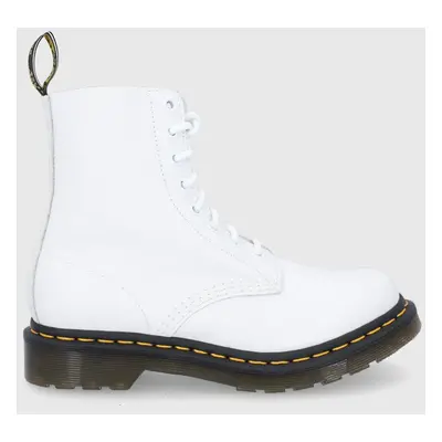 Kožené workery Dr. Martens dámské, bílá barva, na plochém podpatku, 26802543-Optical.Wh