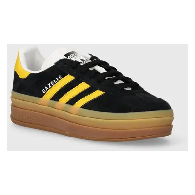 Semišové sneakers boty adidas Originals Gazelle Bold W černá barva, IE0422