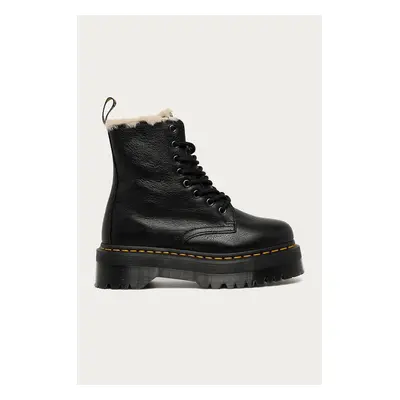 Kožené workery Dr. Martens 25637001 Jadon Fl černá barva, na platformě, zateplené