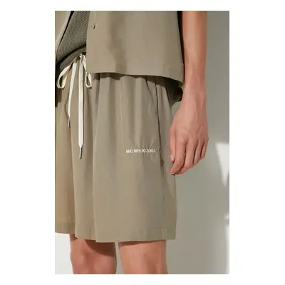 Kraťasy MKI MIYUKI ZOKU Tencel Shorts pánské, zelená barva, TENCEL.SHORTS