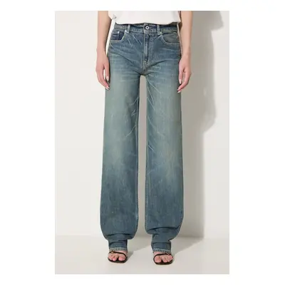 Džíny Kenzo Asagao Regular Waist Fit Jeans dámské, high waist, FE62DP2166S7.DY