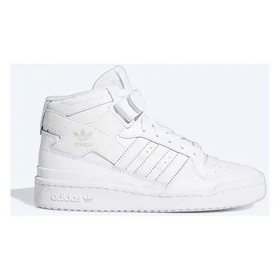 Kožené sneakers boty adidas Originals Forum Mid J bílá barva, FZ2086-white