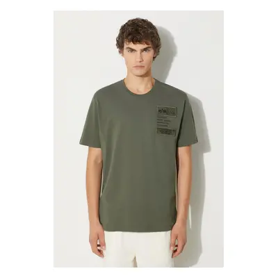 Bavlněné tričko Alpha Industries Patch T LF zelená barva, s aplikací, 136500.142-green