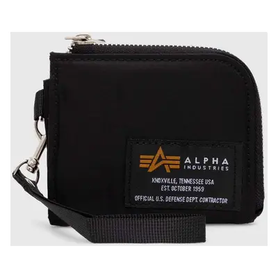 Peněženka Alpha Industries Label Wallet černá barva, 108957