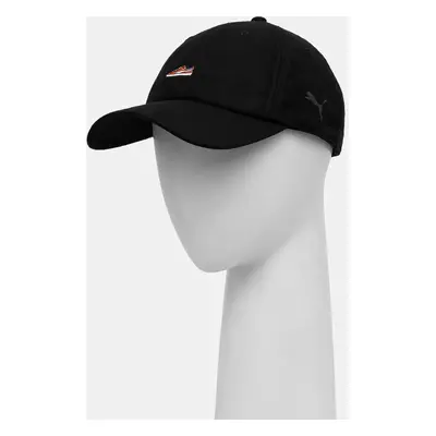 Kšiltovka Puma Classics Graphic Dad Cap černá barva, s aplikací, 025490