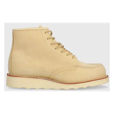 Semišové boty Red Wing 6-inch Moc Toe pánské, béžová barva, 3328