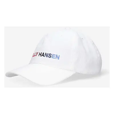 Manšestrová kšiltovka Helly Hansen Graphic Cap bílá barva, s aplikací, 48146-11