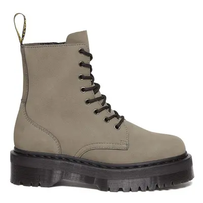 Kožené workery Dr. Martens Jadon dámské, šedá barva, na plochém podpatku, DM31296059