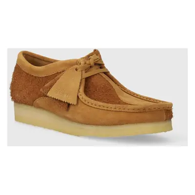 Semišové polobotky Clarks Originals Wallabee pánské, hnědá barva, 26175917