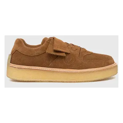 Semišové sneakers boty Clarks Sandford hnědá barva, 26173373