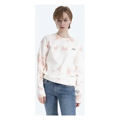 Bavlněná mikina A.P.C. Sweat Roma COEJO-F27636 ROSE dámská, béžová barva, vzorovaná