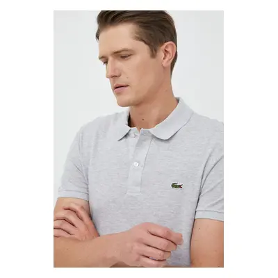 Bavlněné polo tričko Lacoste šedá barva, PH4012-001