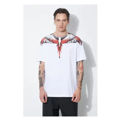 Bavlněné tričko Marcelo Burlon Icon Wings Basic bílá barva, s potiskem, CMAA056S24JER0010125