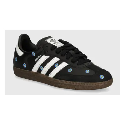 Kožené sneakers boty adidas Originals Samba OG W černá barva, IF4397