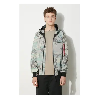 Bunda Alpha Industries pánská, zelená barva, přechodná, 126138RC.408-WdlCamo65