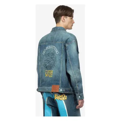 Džínová bunda Evisu Kamon Embossed Denim Jacket pánská, přechodná, oversize, 2ESHTM3DJ710LFCS IN