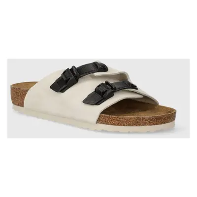 Semišové pantofle Birkenstock Zürich pánské, béžová barva, 1026773