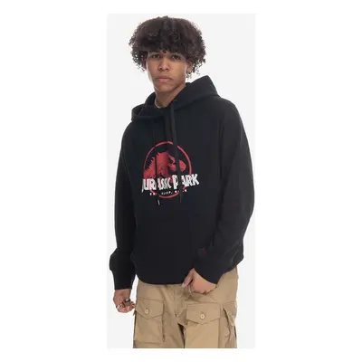 Bavlněná mikina Neil Barett Jurassic Park Hoodie PBJS147-U521S 1133 pánská, černá barva, s kapuc