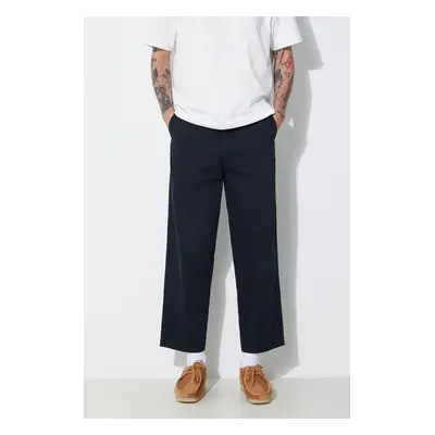 Bavlněné kalhoty Fred Perry Straight Leg Twill Trouser tmavomodrá barva, ve střihu chinos, T6530