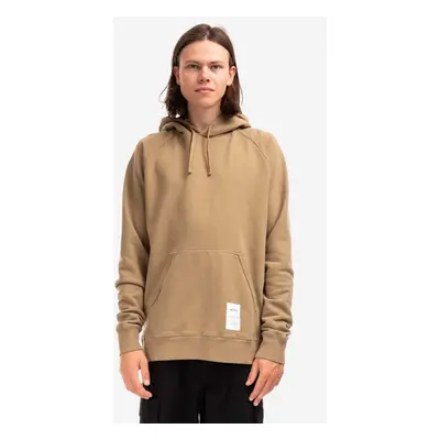 Bavlněná mikina Norse Projects Kristian Tab Series Hood N20-1294 0966 pánská, hnědá barva, s kap