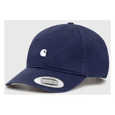 Bavlněná baseballová čepice Carhartt WIP Madison Logo Cap tmavomodrá barva, I023750.2AHXX