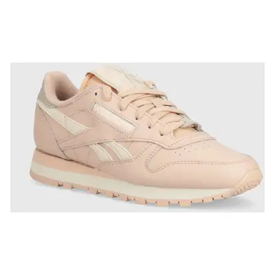 Kožené sneakers boty Reebok Classic Classic Leather růžová barva, 100074361