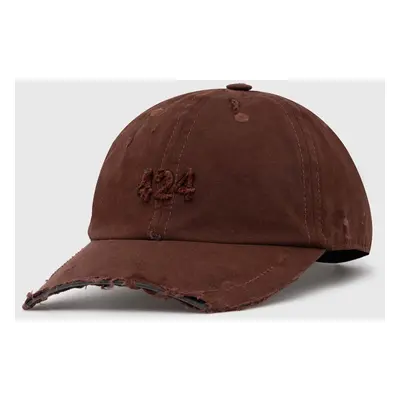 Kšiltovka 424 Distressed Baseball Hat hnědá barva, hladká, FF4SMY01CP-TE003.770