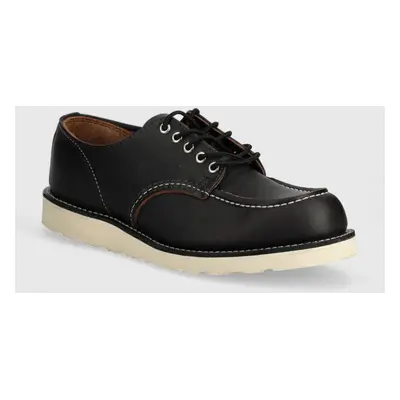 Kožené polobotky Red Wing Shop Moc Oxford pánské, černá barva, 8090