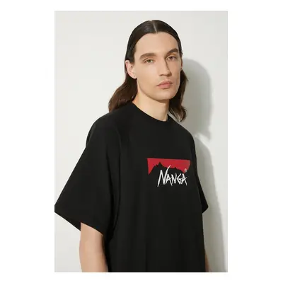 Tričko Nanga Eco Hybrid Box Logo Loose Fit Tee černá barva, s potiskem, NW2311.1G209