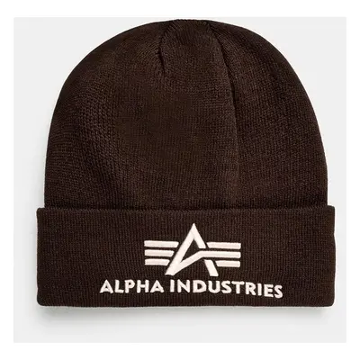 Čepice Alpha Industries hnědá barva, z tenké pleteniny