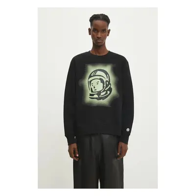 Bavlněná mikina Billionaire Boys Club Glow Astro Crewneck pánská, černá barva, s potiskem, B2433