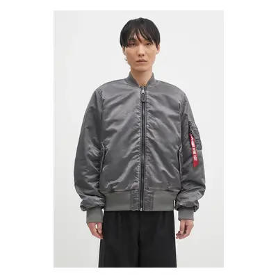 Bomber bunda Alpha Industries MA-1 Vintage šedá barva, přechodná, oversize, 148127