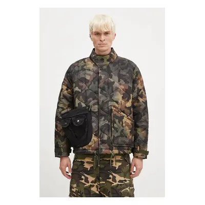 Bunda Andersson Bell Multi-Pocket Camouflage Quilted Jumper pánská, zelená barva, přechodná, ove