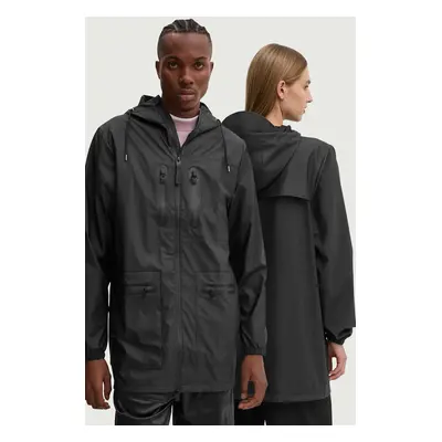 Bunda Rains Cargo Long Jacket W3 černá barva, přechodná, 12060-01