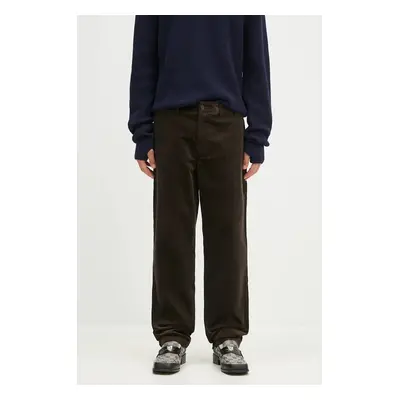 Manšestrové kalhoty Norse Projects Aros Regular Wide Wale Corduroy Chino hnědá barva, N25.0407.2