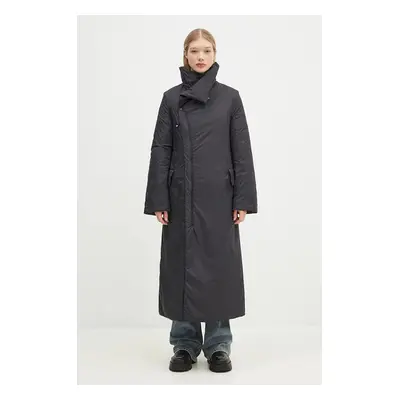 Kabát Y-3 Padded Coat dámský, černá barva, přechodný, IW7487